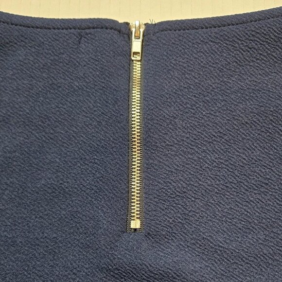 Green Envelope Royal Blue Womens Blouse Bell Sleeve Medium Bohemian Zip Back - Picture 8 of 8